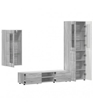 vidaXL TV Cabinet Set FLORIN 3 pcs 150 x 39 x 30 cm Grey Sonoma
