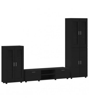 vidaXL TV Cabinet Set FLORIN 3 pcs 150 x 39 x 30 cm Black