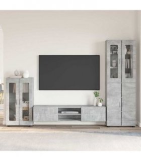 vidaXL TV Cabinet Set FLORIN 3 pcs 150 x 39 x 30 cm Concrete Grey