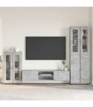 vidaXL TV Cabinet Set FLORIN 3 pcs 150 x 39 x 30 cm Concrete Grey