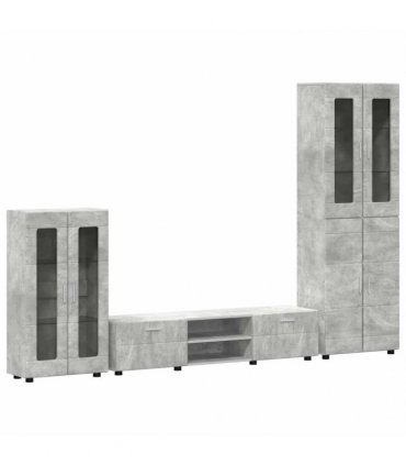 vidaXL TV Cabinet Set FLORIN 3 pcs 150 x 39 x 30 cm Concrete Grey