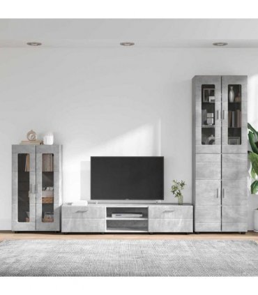 vidaXL TV Cabinet Set FLORIN 3 pcs 150 x 39 x 30 cm Concrete Grey