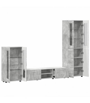 vidaXL TV Cabinet Set FLORIN 3 pcs 150 x 39 x 30 cm Concrete Grey
