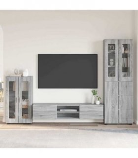 vidaXL TV Cabinet Set FLORIN 3 pcs 150 x 39 x 30 cm Grey Sonoma
