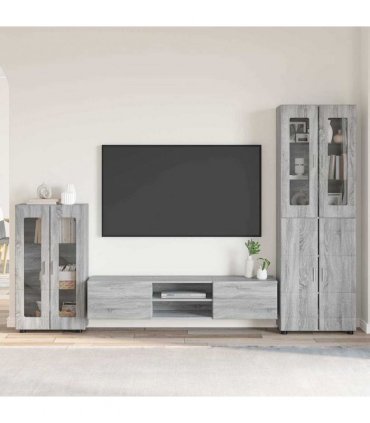 vidaXL TV Cabinet Set FLORIN 3 pcs 150 x 39 x 30 cm Grey Sonoma