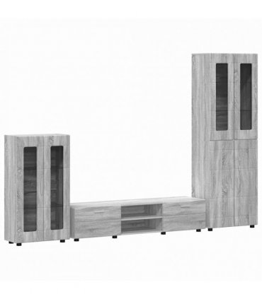 vidaXL TV Cabinet Set FLORIN 3 pcs 150 x 39 x 30 cm Grey Sonoma