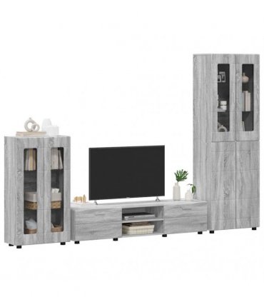 vidaXL TV Cabinet Set FLORIN 3 pcs 150 x 39 x 30 cm Grey Sonoma