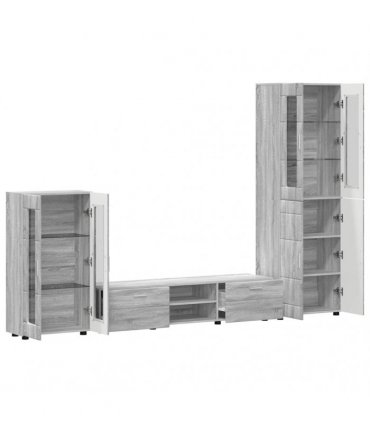 vidaXL TV Cabinet Set FLORIN 3 pcs 150 x 39 x 30 cm Grey Sonoma