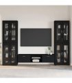 vidaXL TV Cabinet Set FLORIN 3 pcs 150 x 39 x 30 cm Black