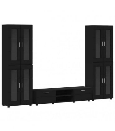 vidaXL TV Cabinet Set FLORIN 3 pcs 150 x 39 x 30 cm Black