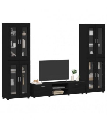 vidaXL TV Cabinet Set FLORIN 3 pcs 150 x 39 x 30 cm Black