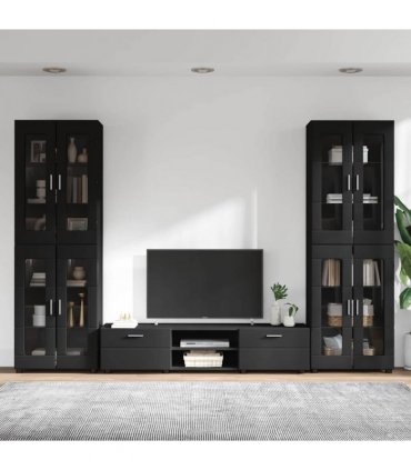 vidaXL TV Cabinet Set FLORIN 3 pcs 150 x 39 x 30 cm Black