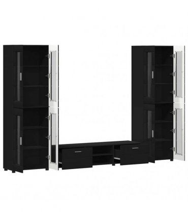 vidaXL TV Cabinet Set FLORIN 3 pcs 150 x 39 x 30 cm Black