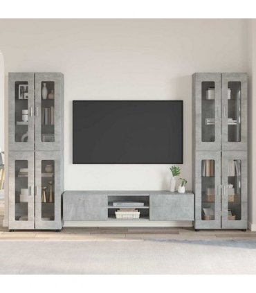 vidaXL TV Cabinet Set FLORIN 3 pcs 150 x 39 x 30 cm Concrete Grey