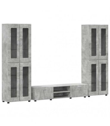 vidaXL TV Cabinet Set FLORIN 3 pcs 150 x 39 x 30 cm Concrete Grey