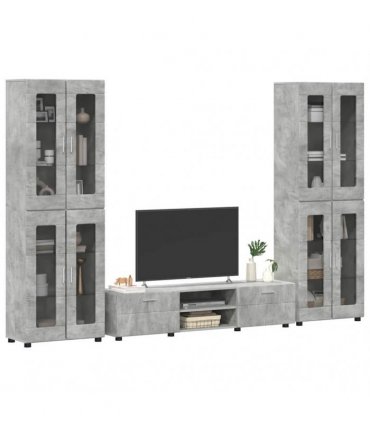 vidaXL TV Cabinet Set FLORIN 3 pcs 150 x 39 x 30 cm Concrete Grey