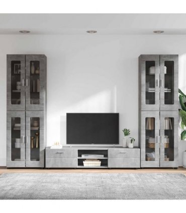 vidaXL TV Cabinet Set FLORIN 3 pcs 150 x 39 x 30 cm Concrete Grey