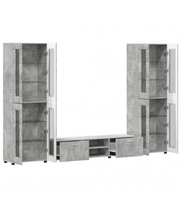 vidaXL TV Cabinet Set FLORIN 3 pcs 150 x 39 x 30 cm Concrete Grey