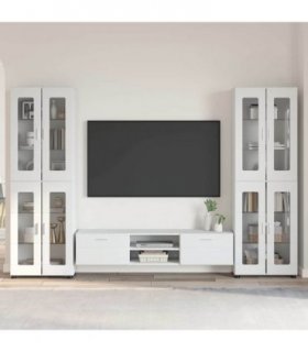 vidaXL TV Cabinet Set FLORIN 3 pcs 150 x 39 x 30 cm High Gloss White