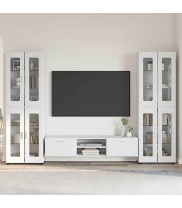vidaXL TV Cabinet Set FLORIN 3 pcs 150 x 39 x 30 cm High Gloss White