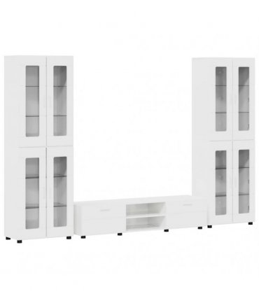 vidaXL TV Cabinet Set FLORIN 3 pcs 150 x 39 x 30 cm High Gloss White