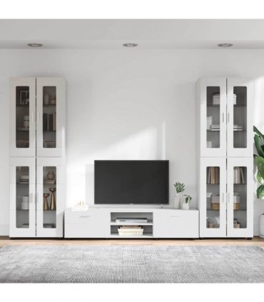 vidaXL TV Cabinet Set FLORIN 3 pcs 150 x 39 x 30 cm High Gloss White
