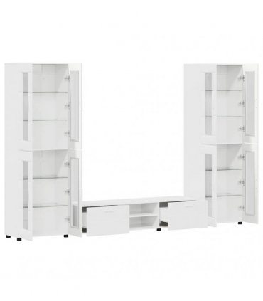 vidaXL TV Cabinet Set FLORIN 3 pcs 150 x 39 x 30 cm High Gloss White