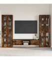 vidaXL TV Cabinet Set FLORIN 3 pcs 150 x 39 x 30 cm Smoked Oak