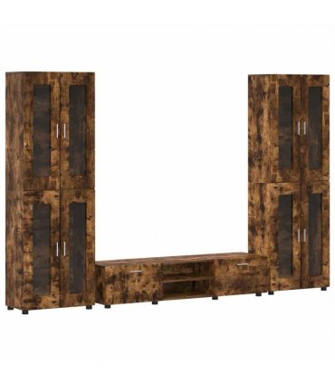 vidaXL TV Cabinet Set FLORIN 3 pcs 150 x 39 x 30 cm Smoked Oak