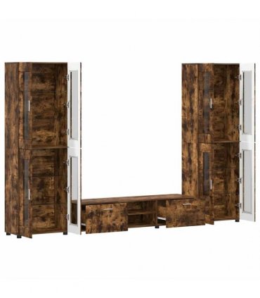 vidaXL TV Cabinet Set FLORIN 3 pcs 150 x 39 x 30 cm Smoked Oak