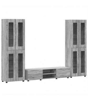 vidaXL TV Cabinet Set FLORIN 3 pcs 150 x 39 x 30 cm Grey Sonoma