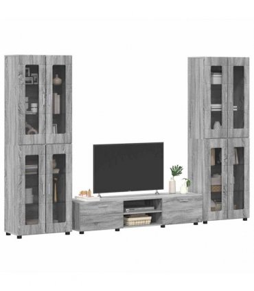 vidaXL TV Cabinet Set FLORIN 3 pcs 150 x 39 x 30 cm Grey Sonoma