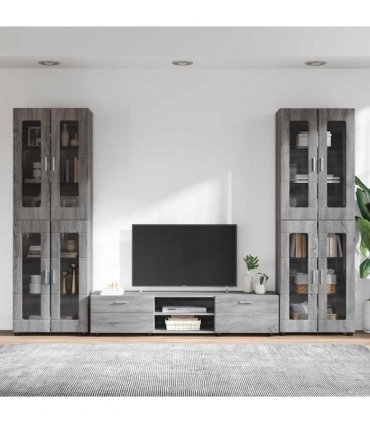 vidaXL TV Cabinet Set FLORIN 3 pcs 150 x 39 x 30 cm Grey Sonoma