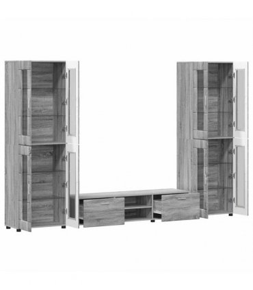 vidaXL TV Cabinet Set FLORIN 3 pcs 150 x 39 x 30 cm Grey Sonoma