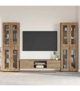vidaXL TV Cabinet Set FLORIN 3 pcs 150 x 39 x 30 cm Artisan Oak