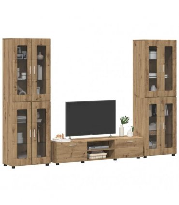 vidaXL TV Cabinet Set FLORIN 3 pcs 150 x 39 x 30 cm Artisan Oak