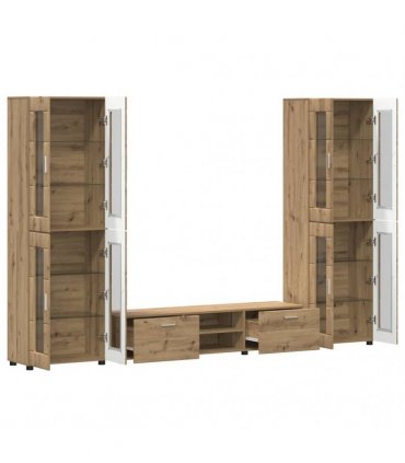 vidaXL TV Cabinet Set FLORIN 3 pcs 150 x 39 x 30 cm Artisan Oak