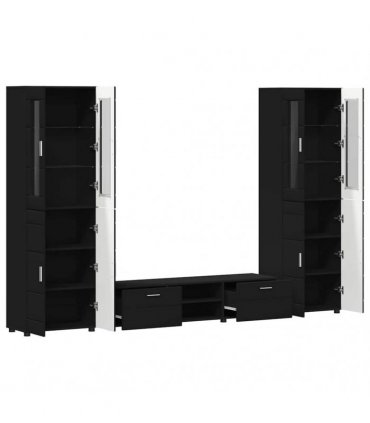 vidaXL TV Cabinet Set FLORIN 3 pcs 150 x 39 x 30 cm Black