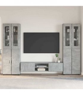 vidaXL TV Cabinet Set FLORIN 3 pcs 150 x 39 x 30 cm Concrete Grey