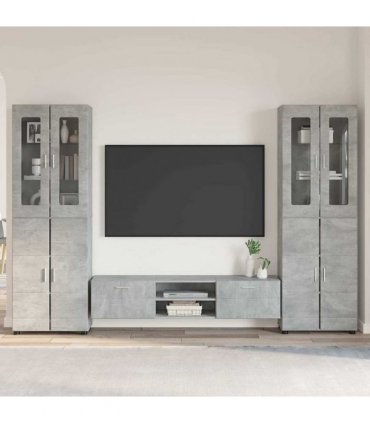 vidaXL TV Cabinet Set FLORIN 3 pcs 150 x 39 x 30 cm Concrete Grey