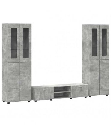 vidaXL TV Cabinet Set FLORIN 3 pcs 150 x 39 x 30 cm Concrete Grey