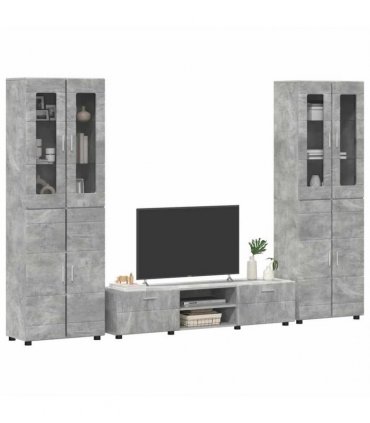 vidaXL TV Cabinet Set FLORIN 3 pcs 150 x 39 x 30 cm Concrete Grey
