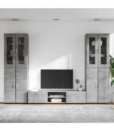 vidaXL TV Cabinet Set FLORIN 3 pcs 150 x 39 x 30 cm Concrete Grey