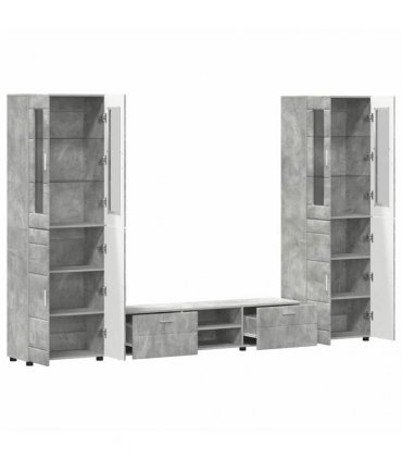 vidaXL TV Cabinet Set FLORIN 3 pcs 150 x 39 x 30 cm Concrete Grey