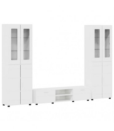 vidaXL TV Cabinet Set FLORIN 3 pcs 150 x 39 x 30 cm High Gloss White