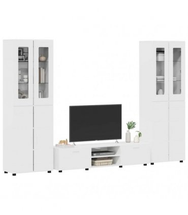 vidaXL TV Cabinet Set FLORIN 3 pcs 150 x 39 x 30 cm High Gloss White