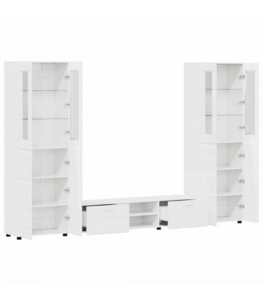vidaXL TV Cabinet Set FLORIN 3 pcs 150 x 39 x 30 cm High Gloss White