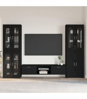 vidaXL TV Cabinet Set FLORIN 3 pcs 150 x 39 x 30 cm Black