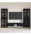 vidaXL TV Cabinet Set FLORIN 3 pcs 150 x 39 x 30 cm Black