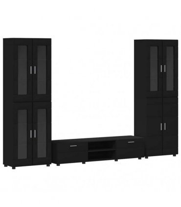 vidaXL TV Cabinet Set FLORIN 3 pcs 150 x 39 x 30 cm Black
